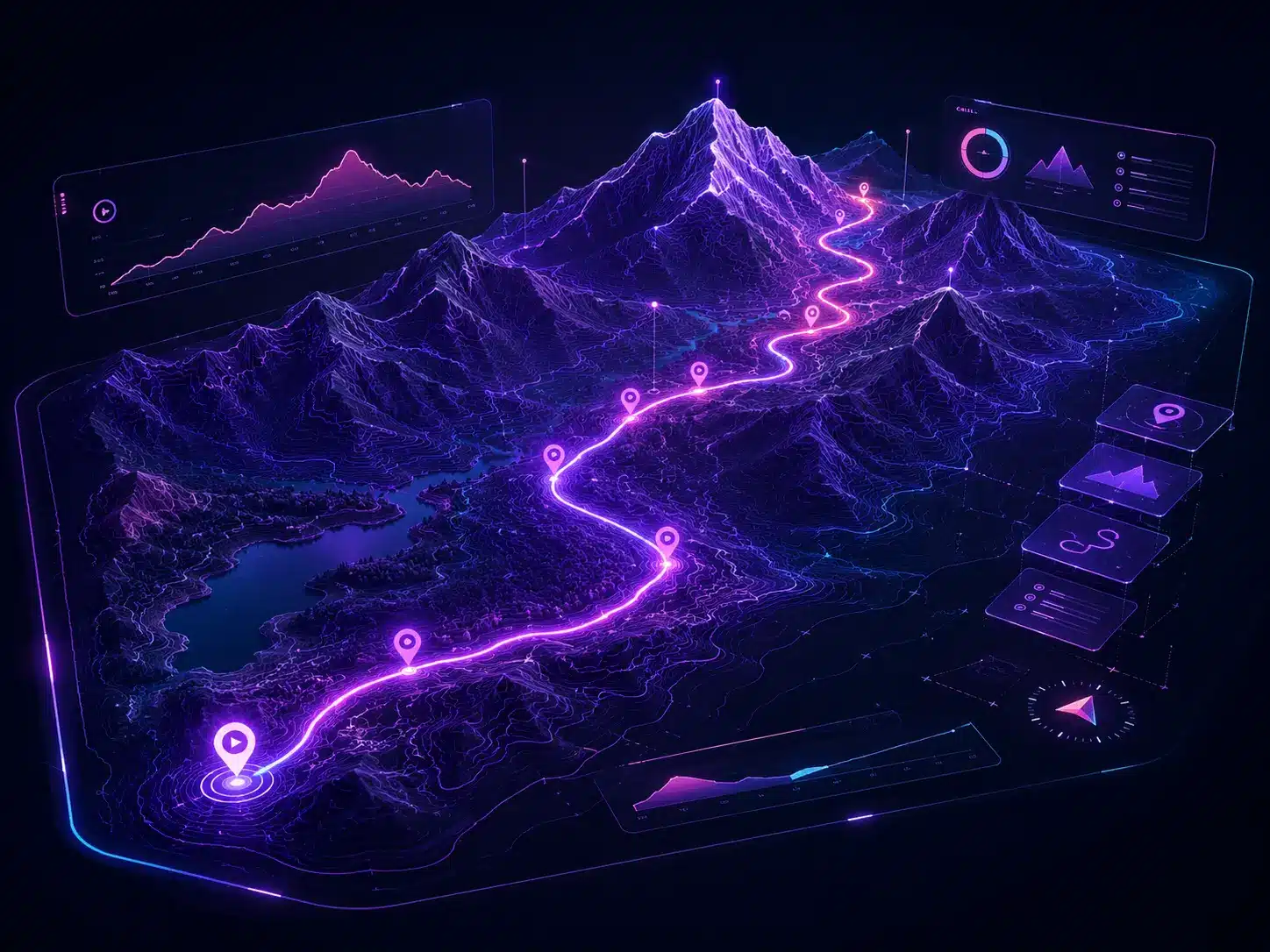 Curated GPX cycling route visual for Bike Booking Engine customers